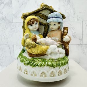 Musical Porcelain Christmas Nativity Figurine - Silent Night
